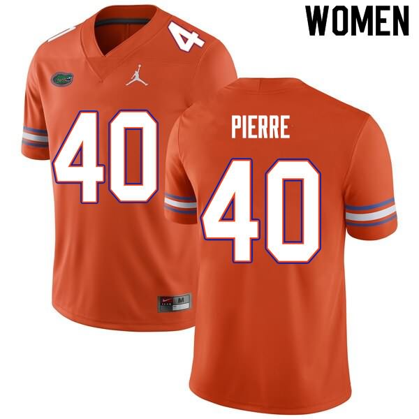 Women's NCAA Florida Gators Jesiah Pierre #40 Stitched Authentic Nike Orange College Football Jersey NBA6765AK